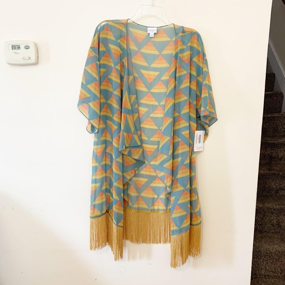 LuLaRoe Monroe Kimono Cover Up Geometric Large